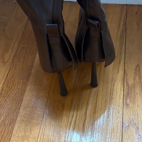 RHW x GIA Classic Pointed-Toe Knee-High Boots chocolate brown leather size 8.5 - Picture 13 of 15
